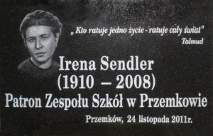 Irena Sendler tablica pamiątkowa